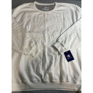 Champion Mens Powerblend Fleece Crewneck Sweatshirt White 3XB S0888X Big & Tall